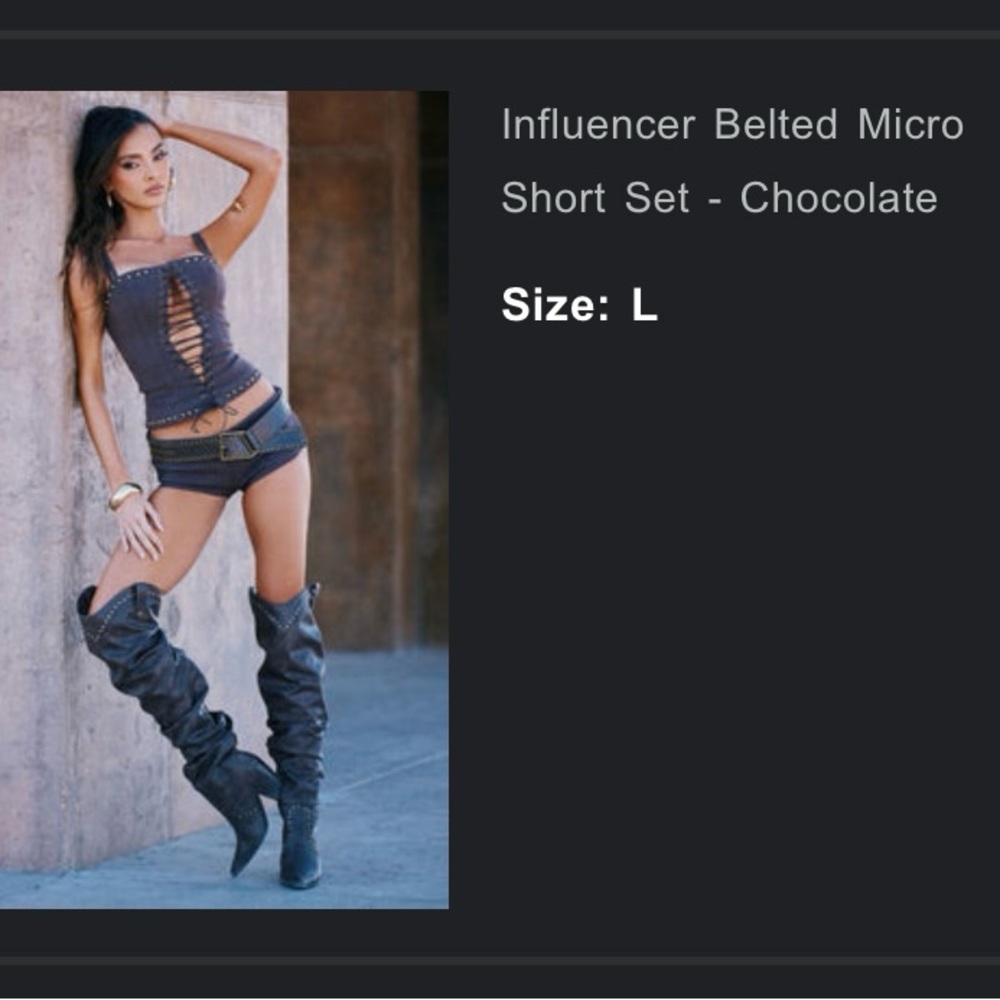 Fashion Nova Brown Belted Set